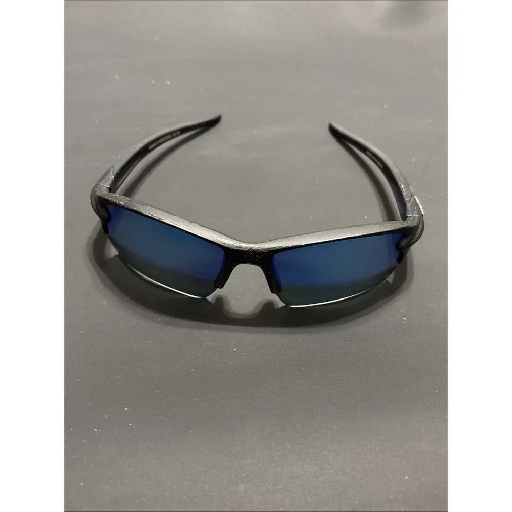 REKS Sling-Blade Sport Sunglasses Blue Mirror Wrap UV400 Flexible Frame